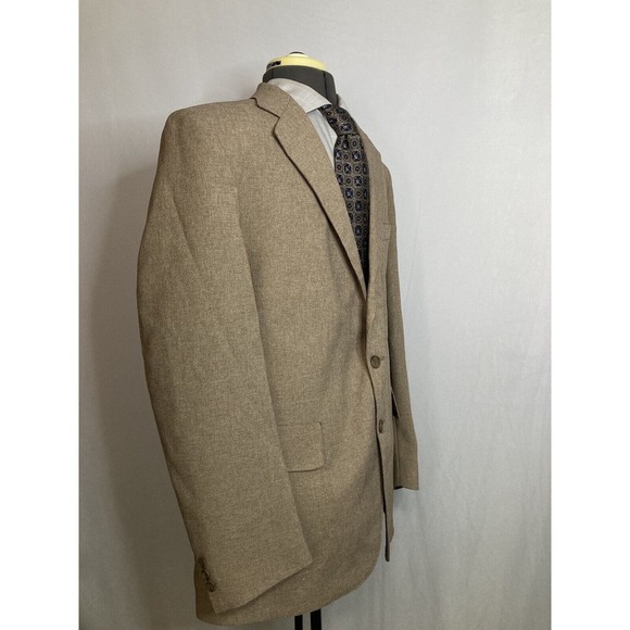 Mens Sport Coat Blazer Suit Jacket 39R 43" Beige Brown 2 Button Wool Levis Mint - Picture 3 of 12
